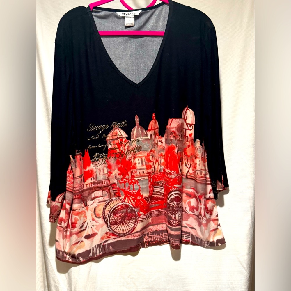 Nygard long sleeved v-neck 2X shirt.